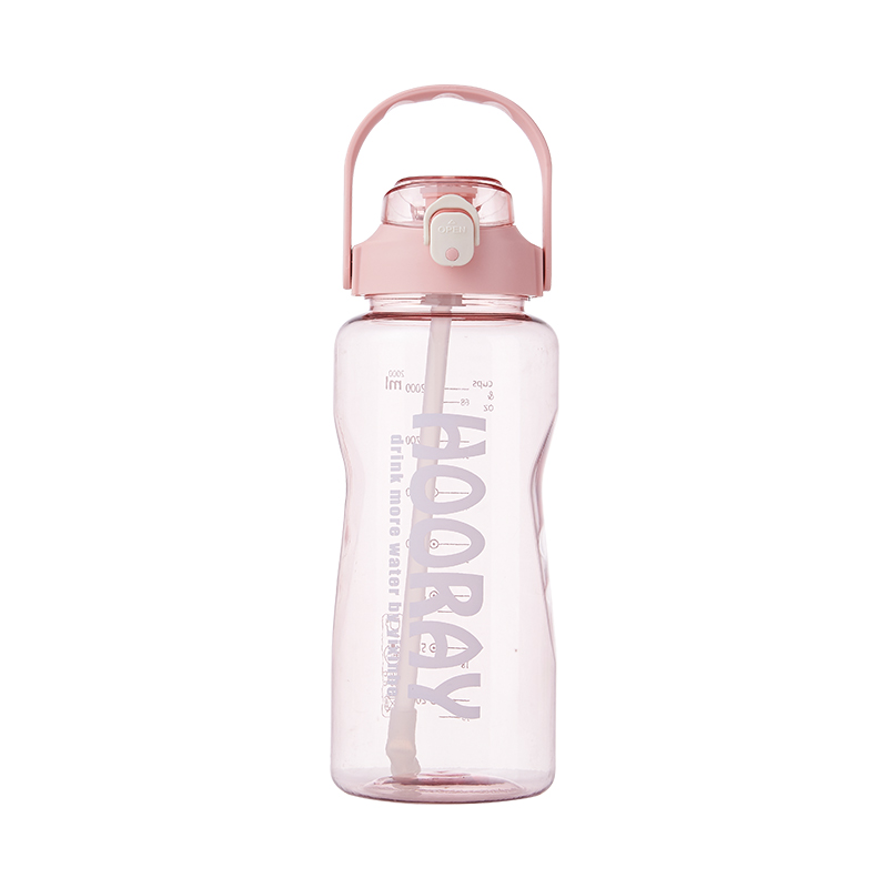 5 Color Clear Portable Portable One-button Open Lid Flip Lid Water Bottle Letter Cup
