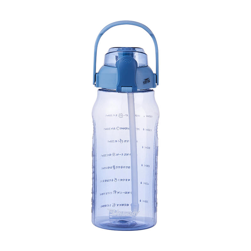 4 Color Transparent Cup Assorted Sizes Motivational Sports Water Bottle with Handles