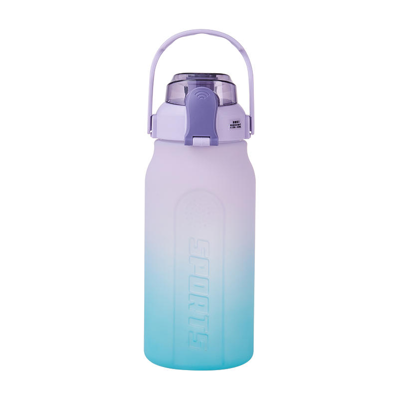 5 Color Gradient Large Capacity Portable Plastic Flip Lid Water Bottle
